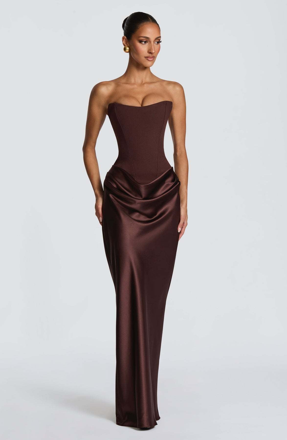 Robe femme satinée corset soirée moulante – Image 16
