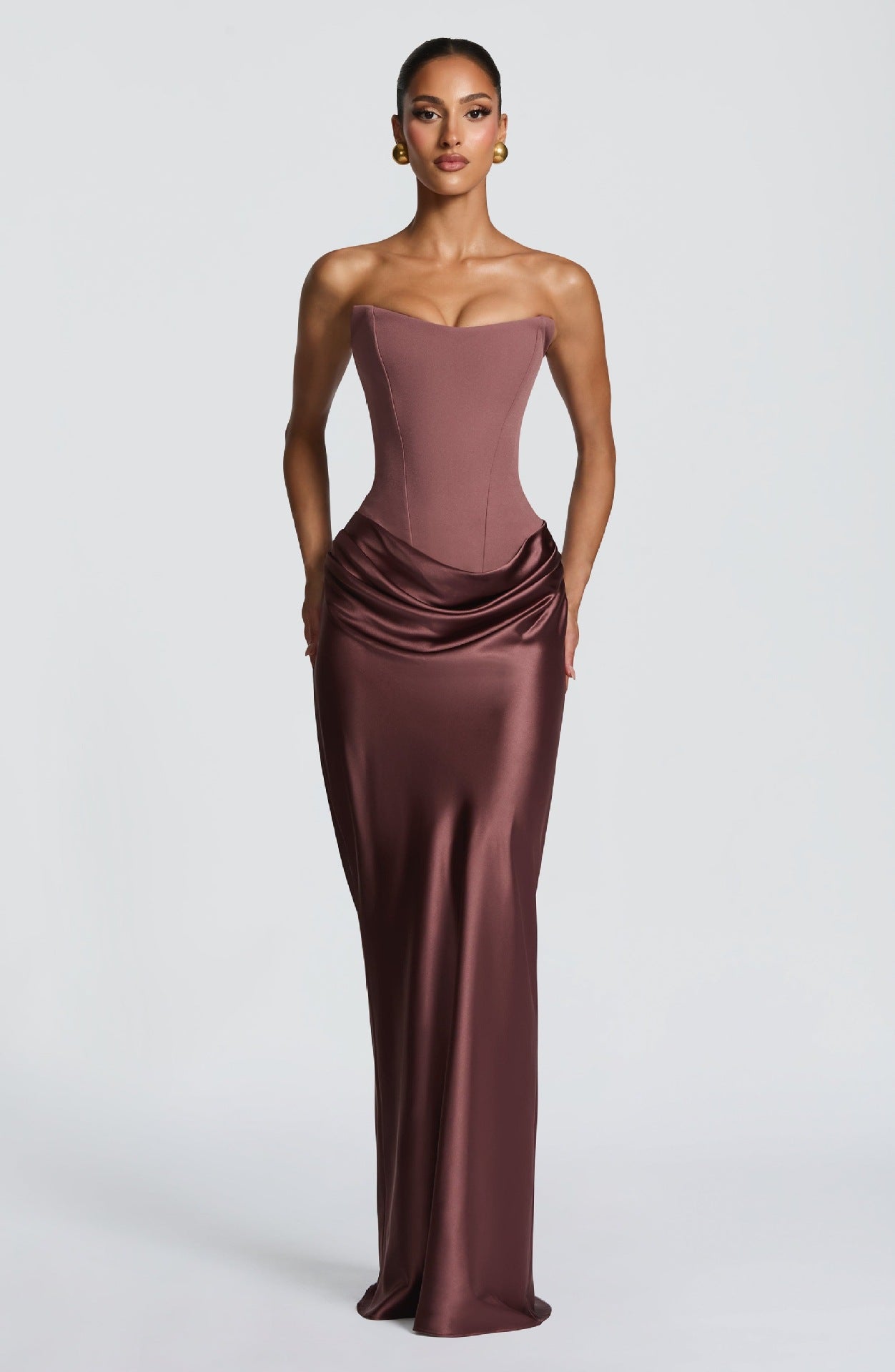 Robe femme satinée corset soirée moulante – Image 20