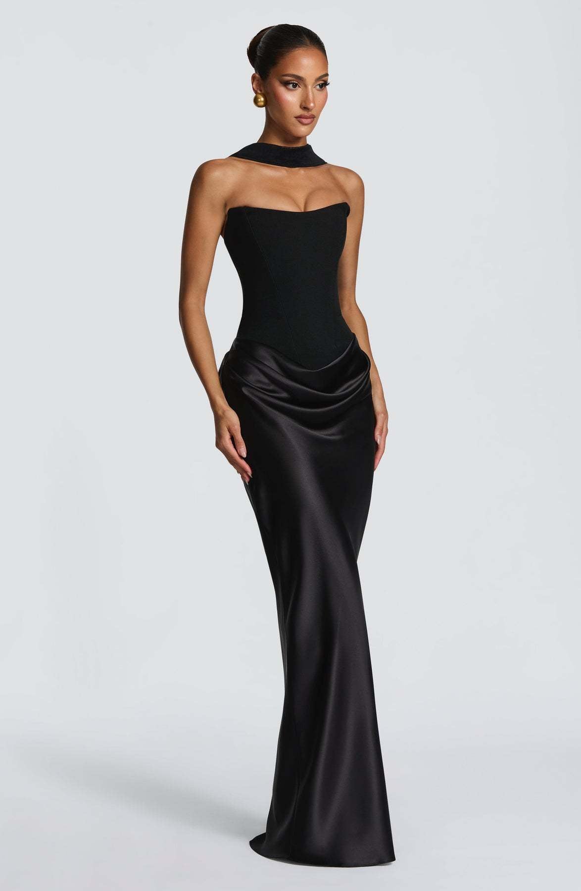 Robe femme satinée corset soirée moulante – Image 23