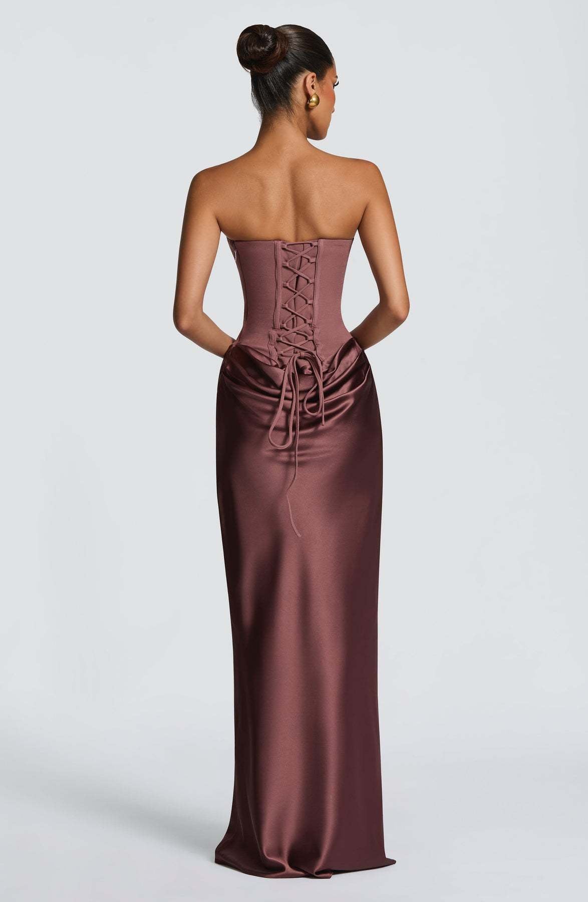 Robe femme satinée corset soirée moulante – Image 19