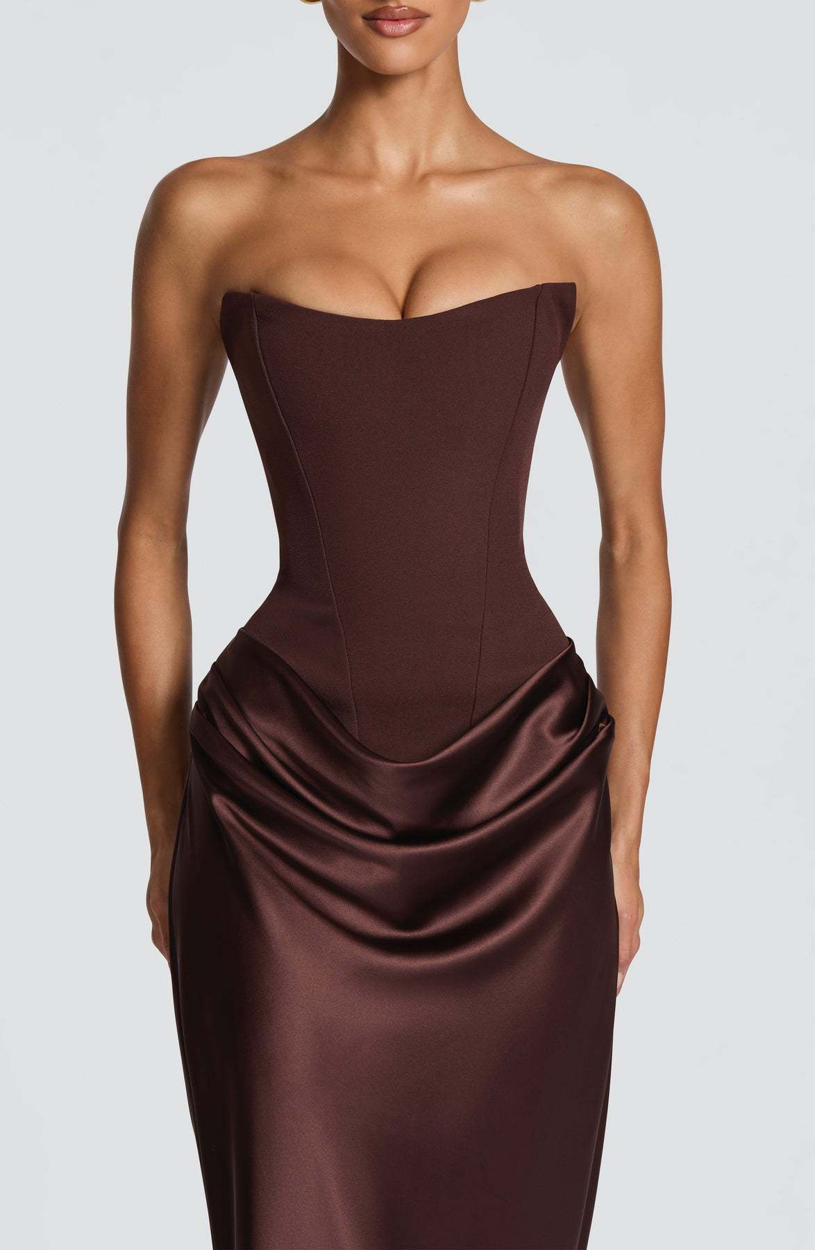 Robe femme satinée corset soirée moulante – Image 17