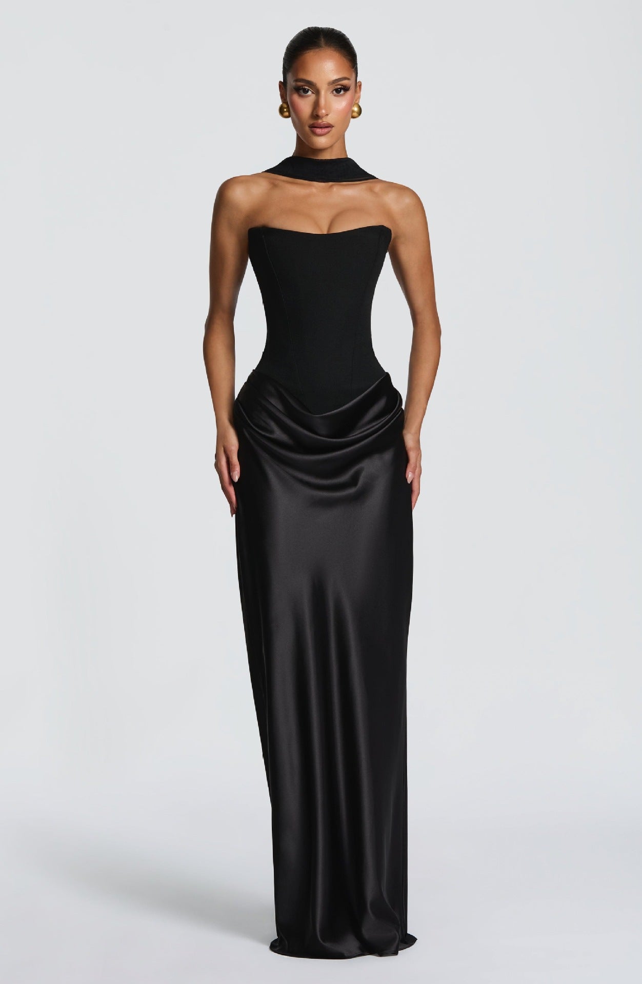 Robe femme satinée corset soirée moulante – Image 25