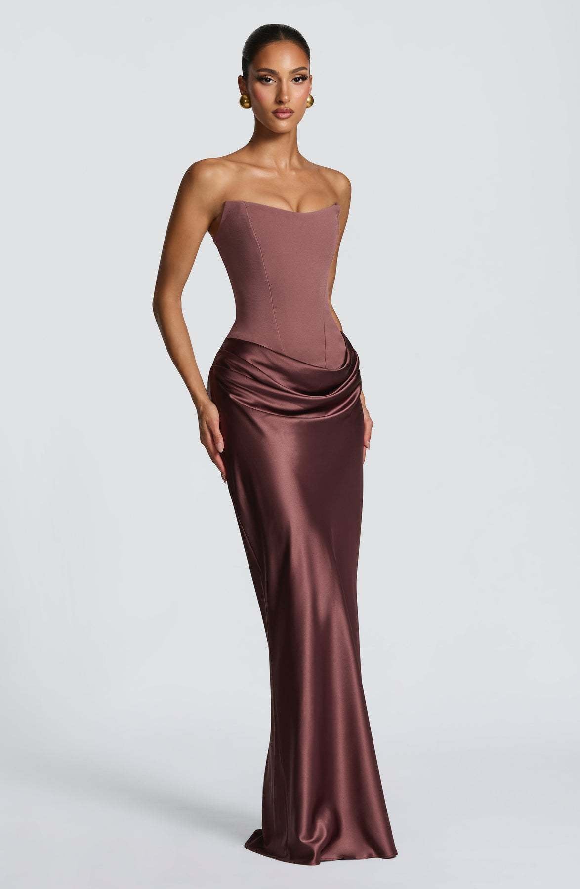 Robe femme satinée corset soirée moulante – Image 18