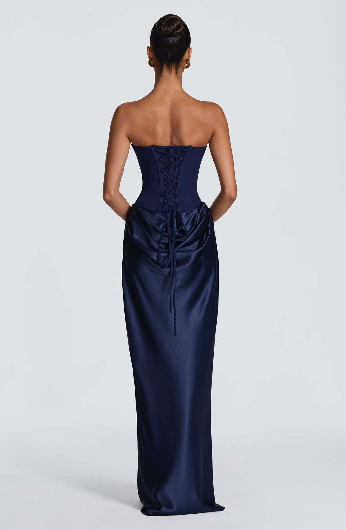 Robe femme satinée corset soirée moulante – Image 11