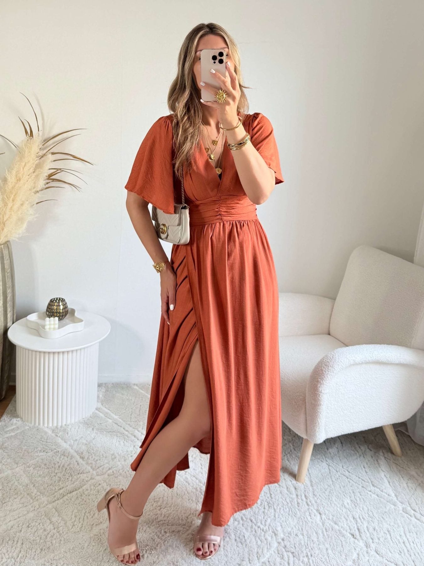 Robe femme terracotta, disponible en grandes tailles – Image 4