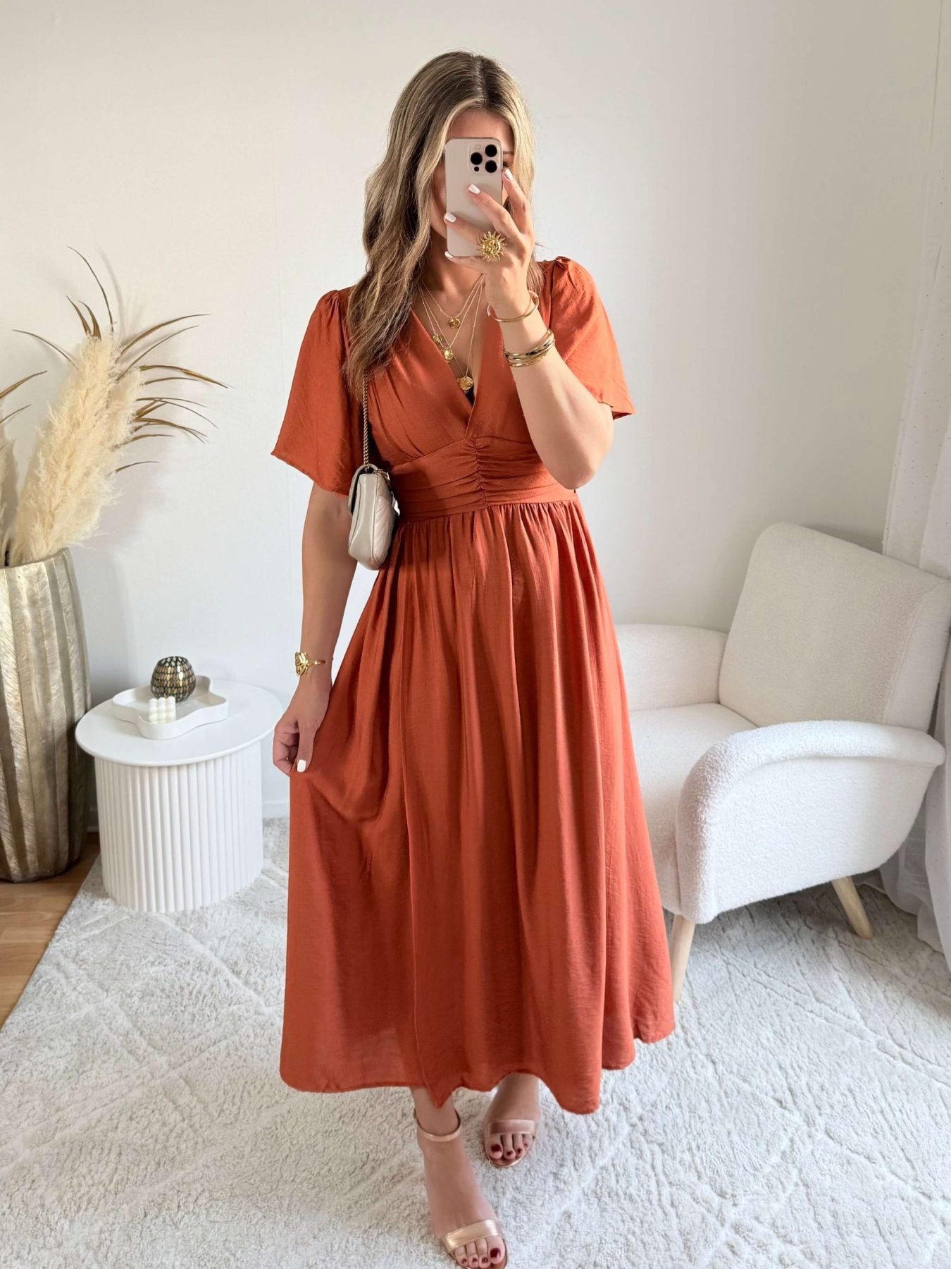 Robe femme terracotta, disponible en grandes tailles – Image 8