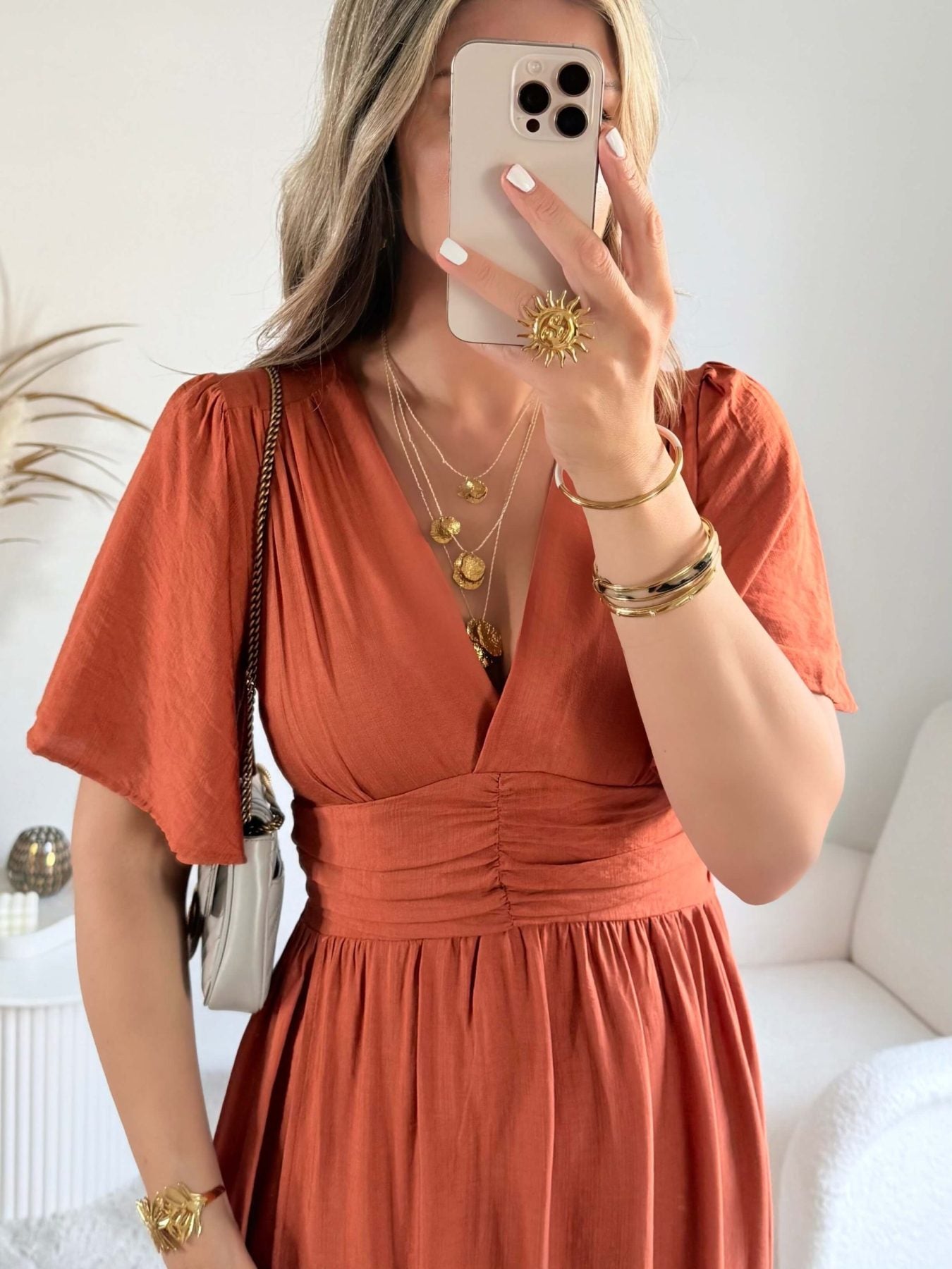 Robe femme terracotta, disponible en grandes tailles – Image 5