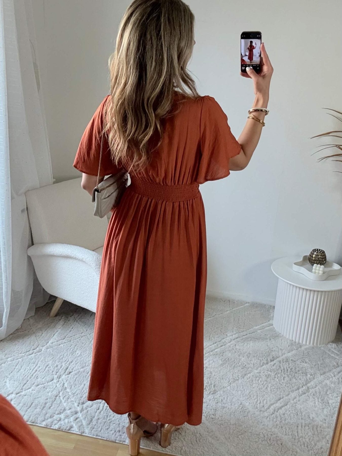 Robe femme terracotta, disponible en grandes tailles – Image 6