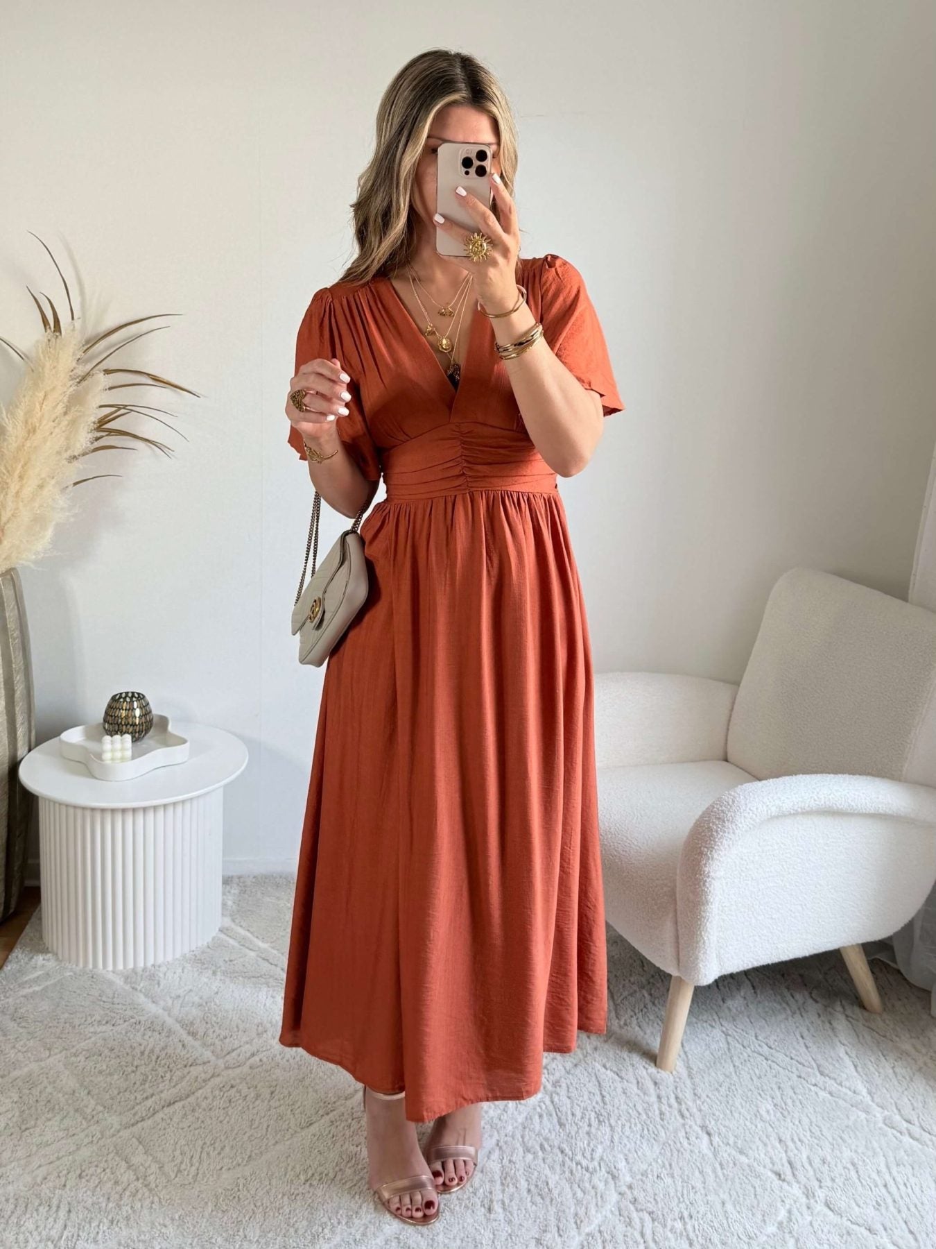 Robe femme terracotta, disponible en grandes tailles – Image 9