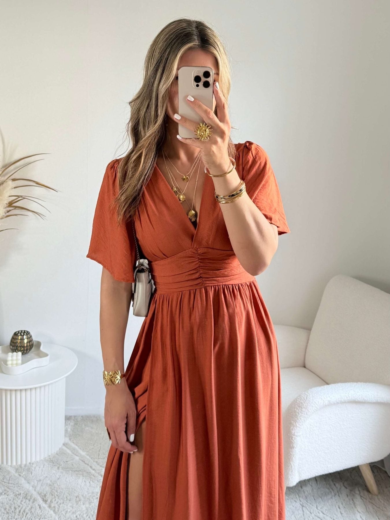 Robe femme terracotta, disponible en grandes tailles – Image 10
