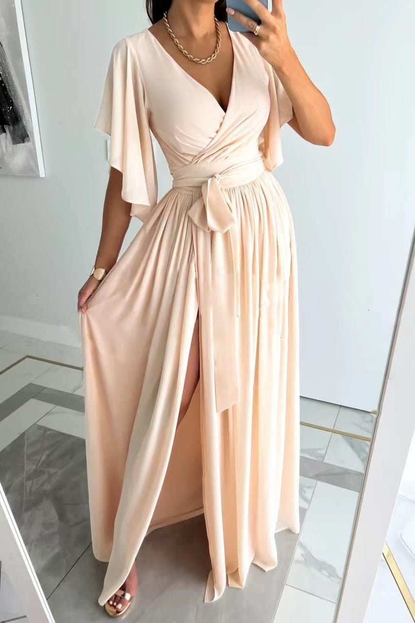 Robe longue femme fluide encolure en V – Image 2