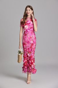 Robe femme longue florale sans manches élégante