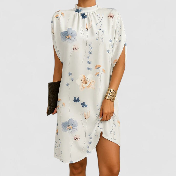 Robe femme coupe ajustée décolleté froncé épaules découpées – Image 3