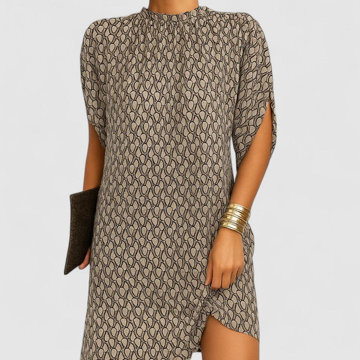 Robe femme coupe ajustée décolleté froncé épaules découpées – Image 5