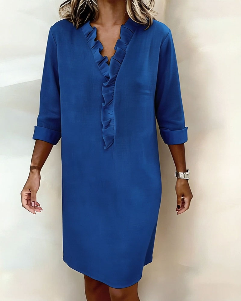 Robe femme coton lin respirante manches longues – Image 21