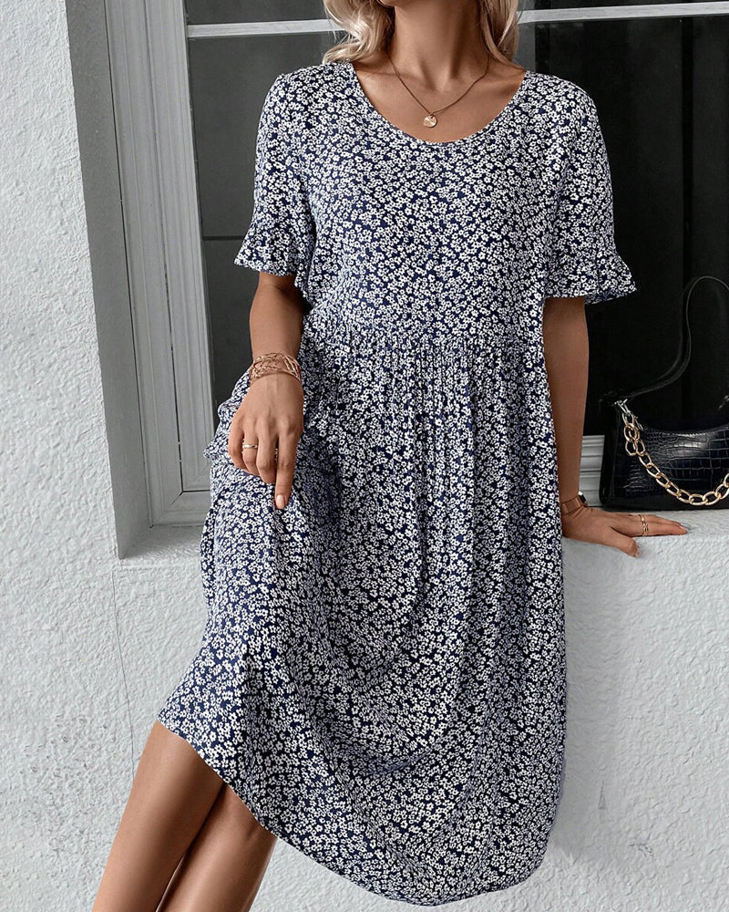 Robe femme midi structurée polyvalente manches courtes – Image 7