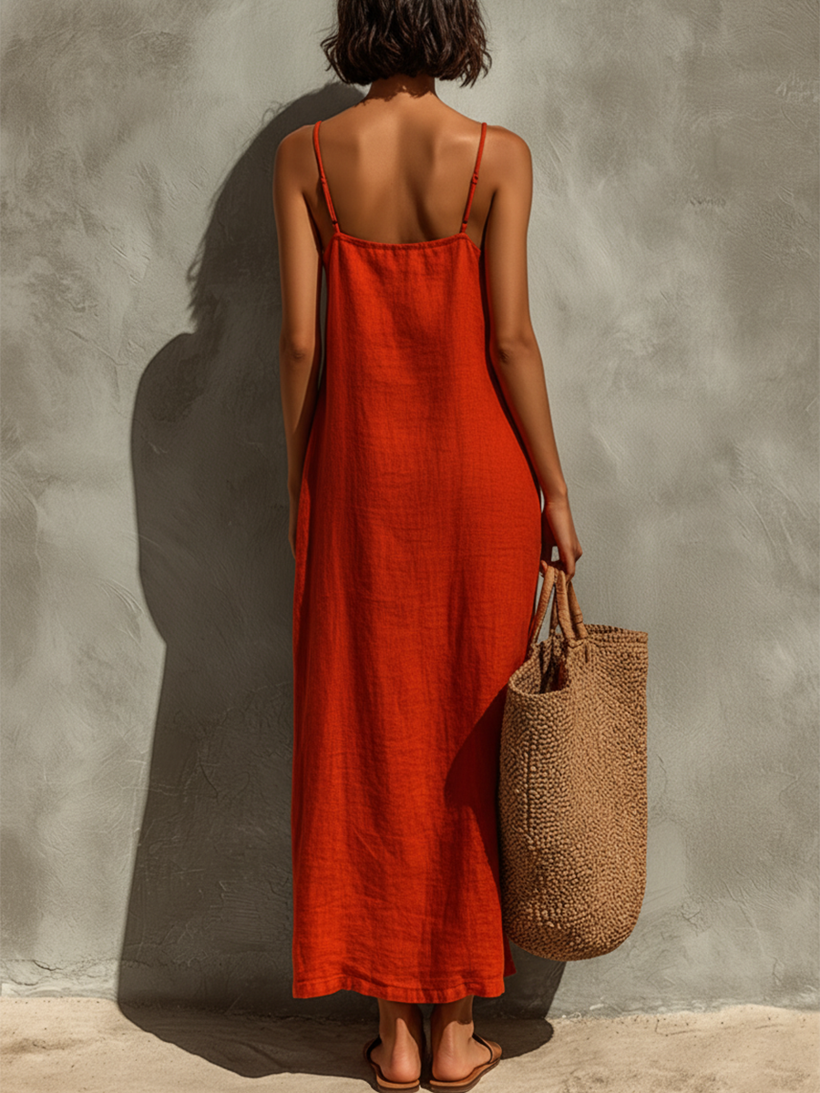 Robe femme longue fluide coupe décontractée – Image 11
