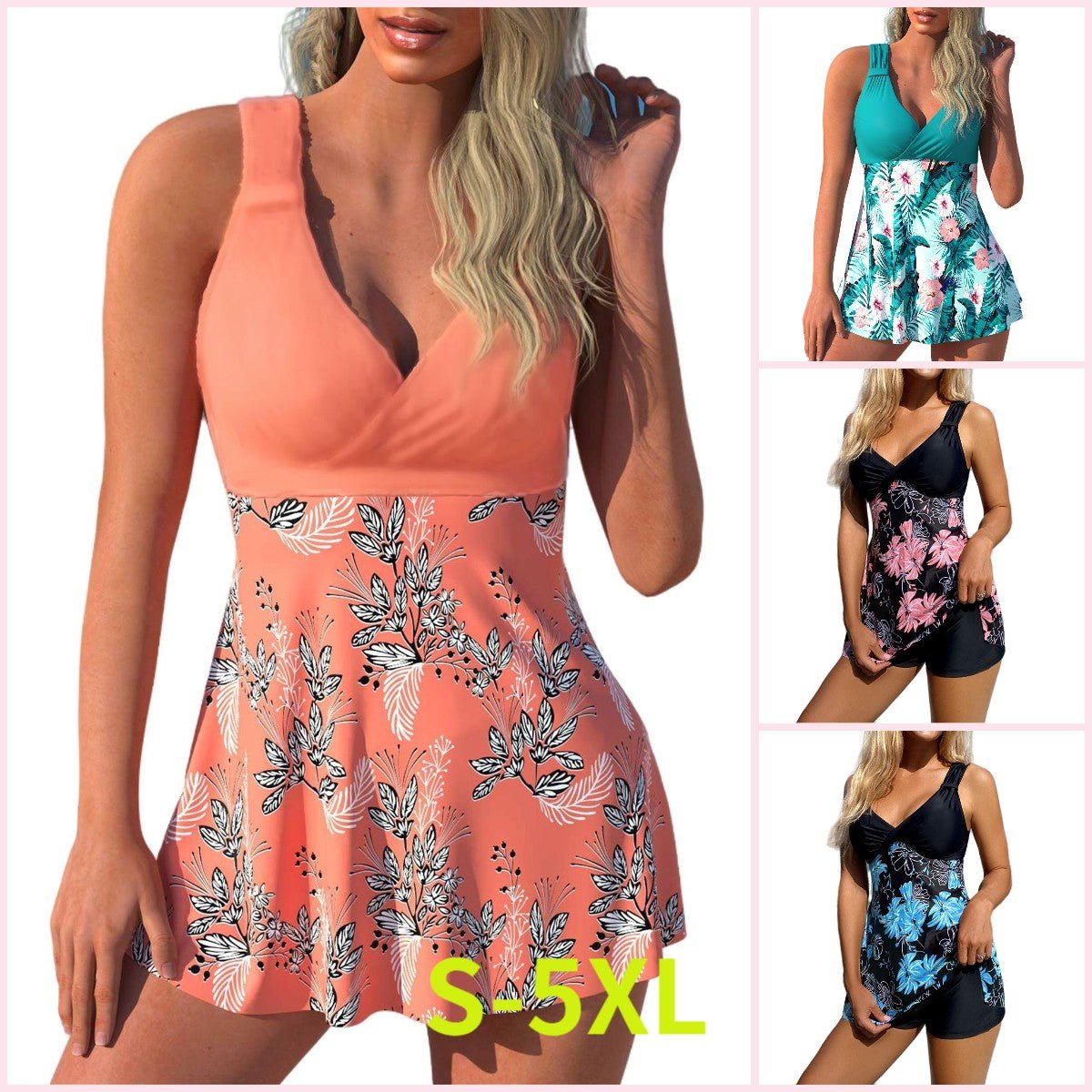 Maillot de bain femme deux pièces jupe fendue séchage rapide – Image 6