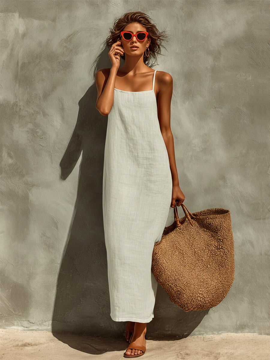 Robe femme longue fluide coupe décontractée – Image 5