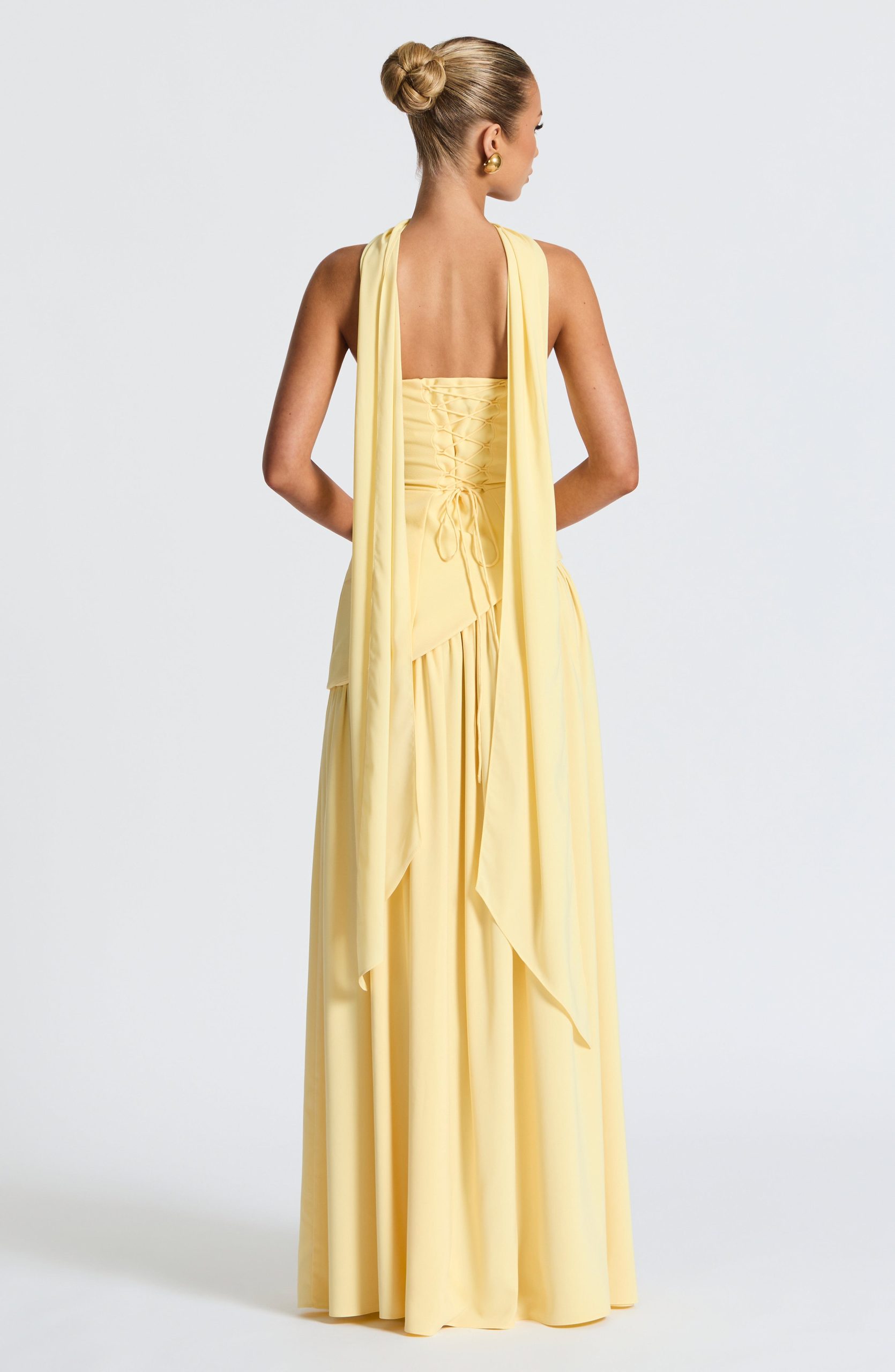 Robe femme décolleté bandeau asymétrique fente haute – Image 23