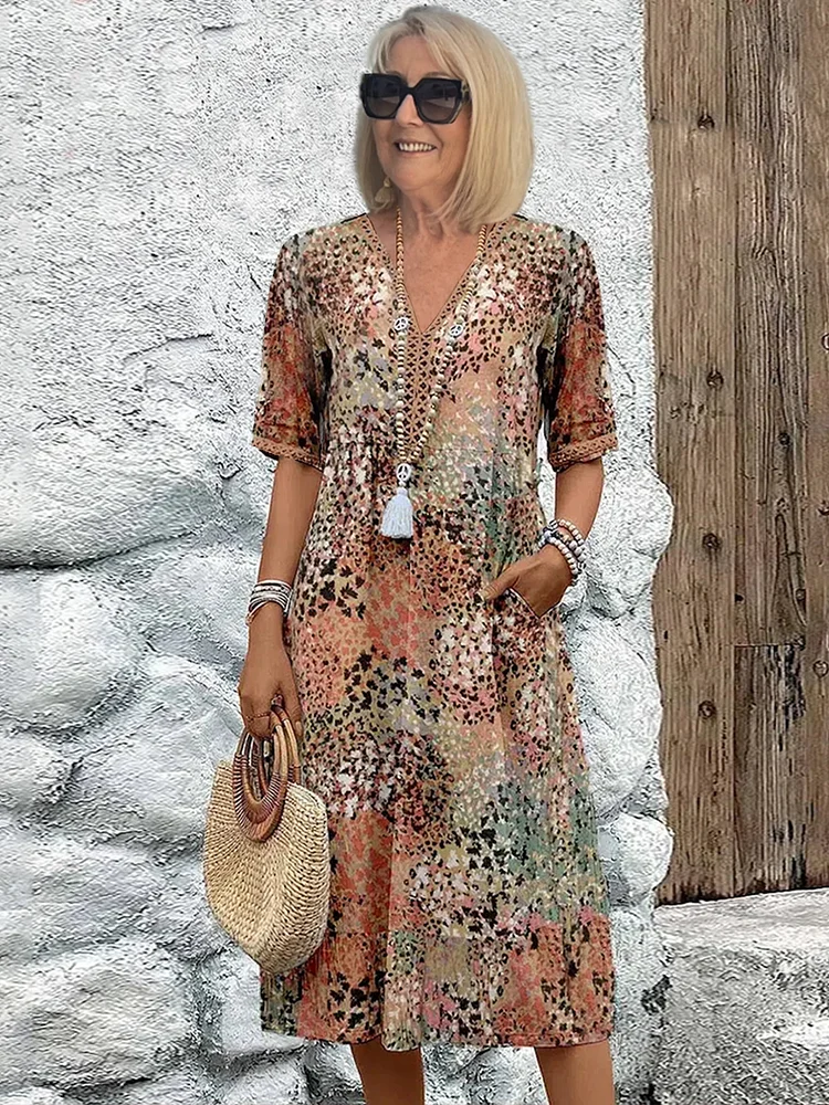 Robe femme col V légère et respirante – Image 5