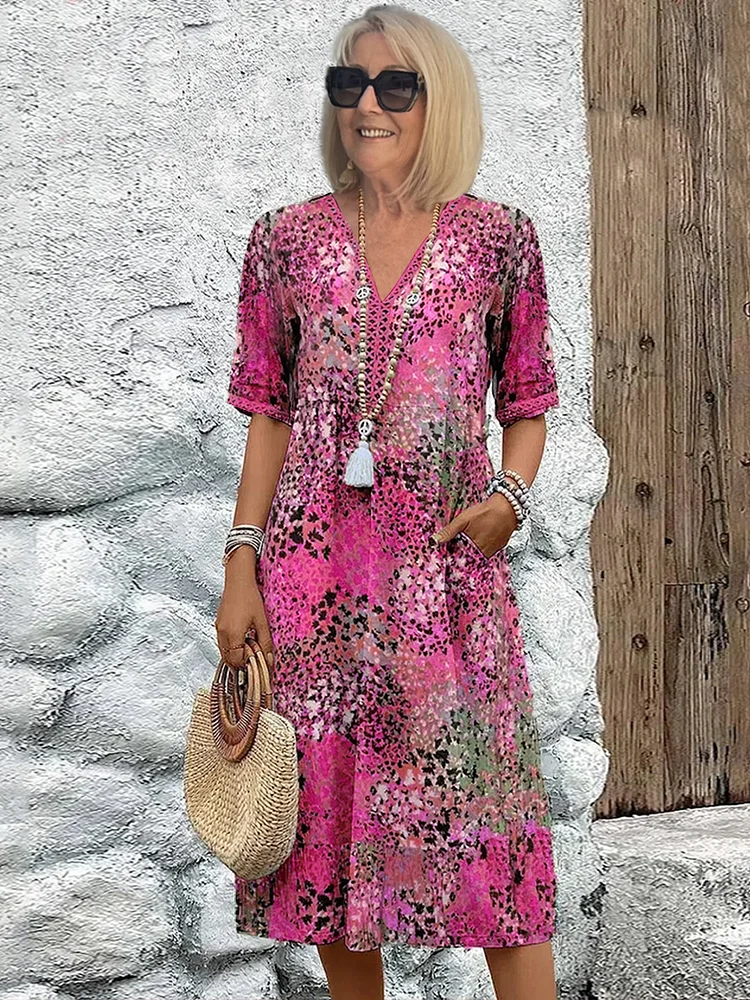 Robe femme col V légère et respirante – Image 3