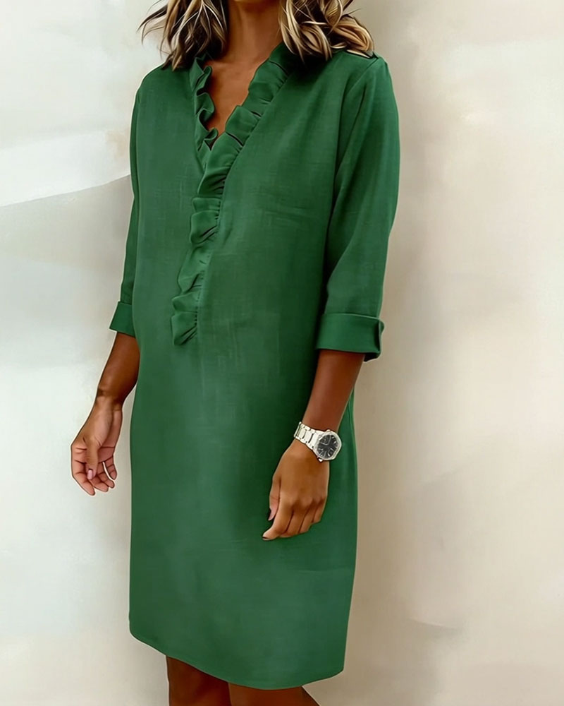 Robe femme coton lin respirante manches longues – Image 18