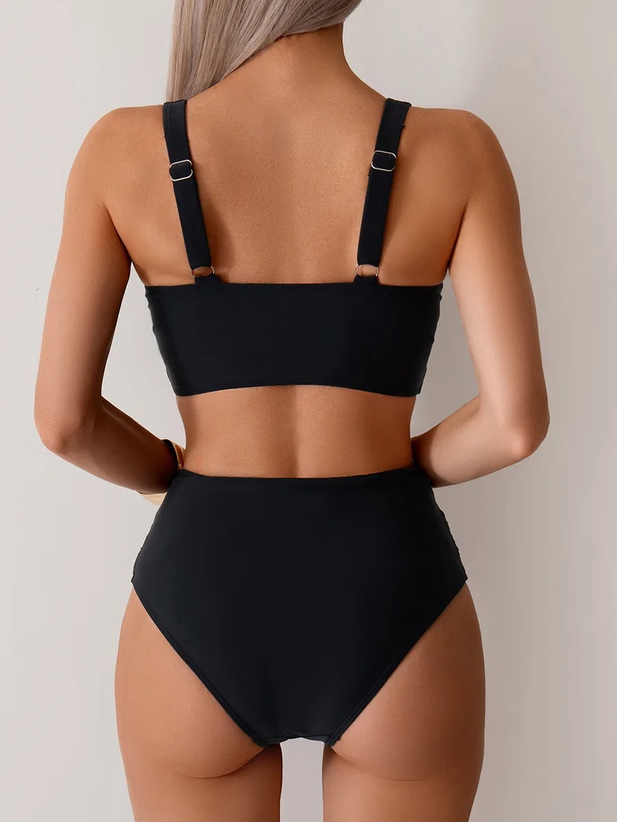 Bikini femme taille haute bretelles larges soutien – Image 9