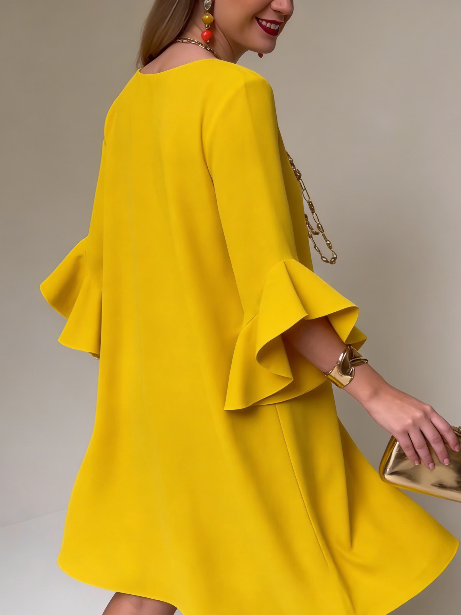 Robe Femme Respirante Col Rond Manches 3/4 Été – Image 6
