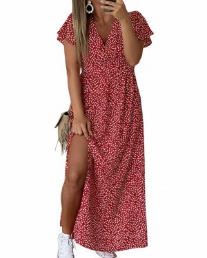 Robe Femme A-line estivale fente latérale