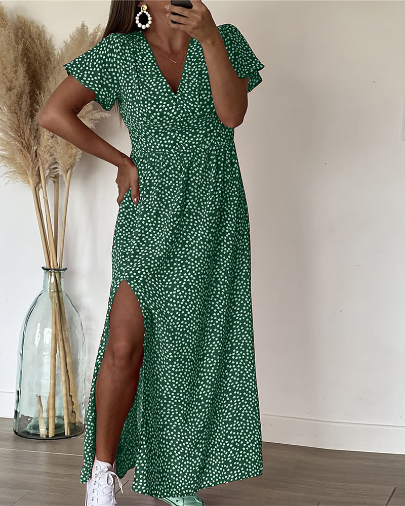 Robe Femme A-line estivale fente latérale – Image 3