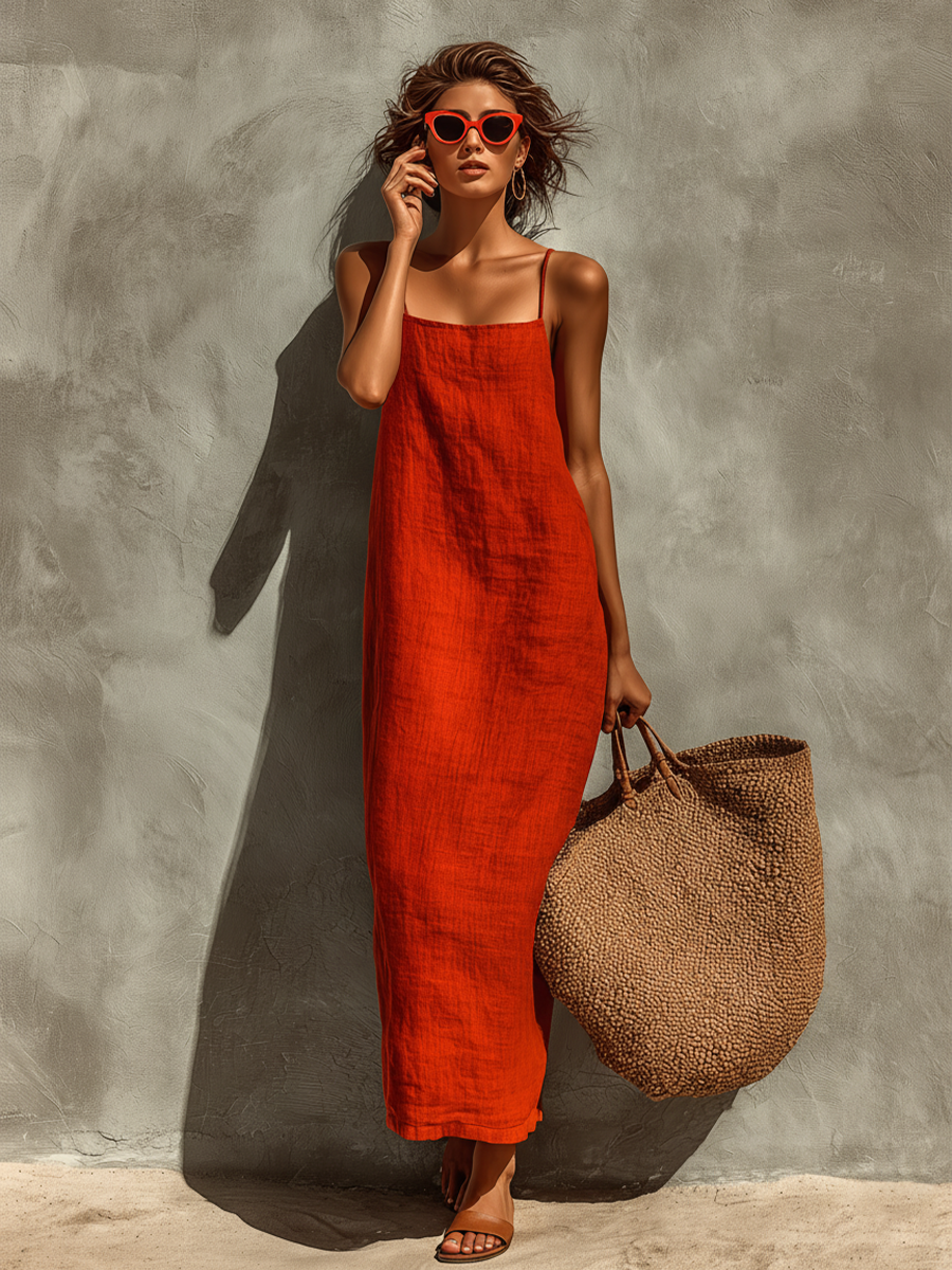 Robe femme longue fluide coupe décontractée – Image 6