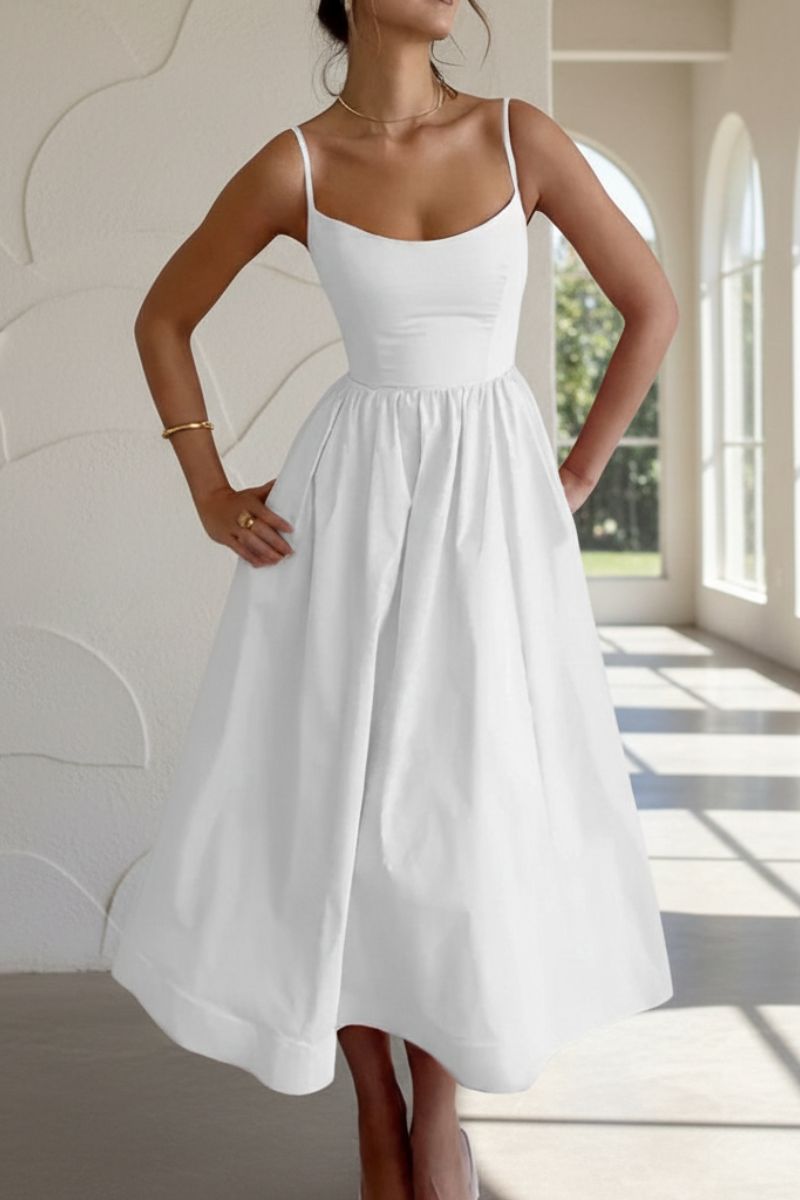 Robe femme taille froncée évasée élégante – Image 4