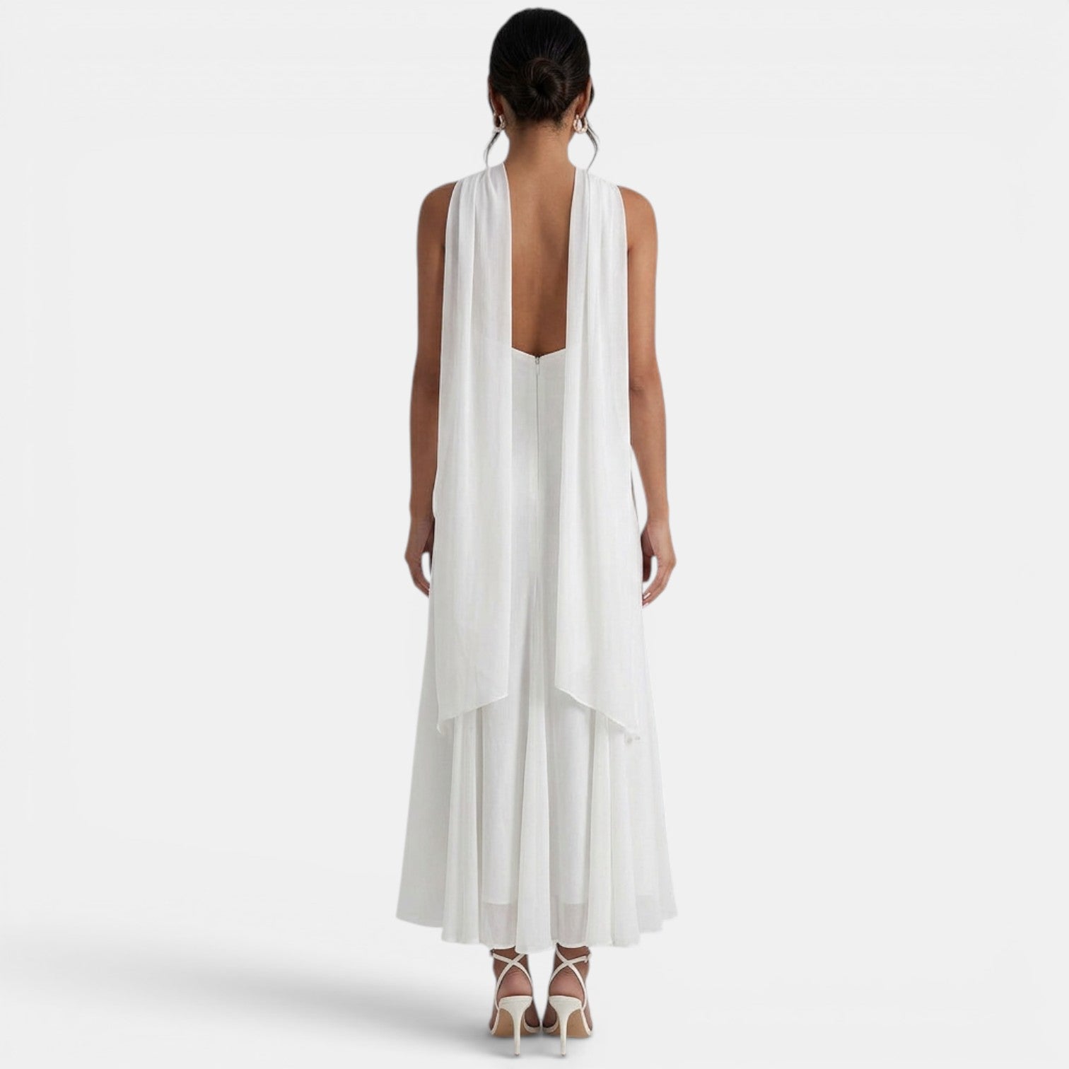 Robe longue femme en gaze coupe slim élégante – Image 5