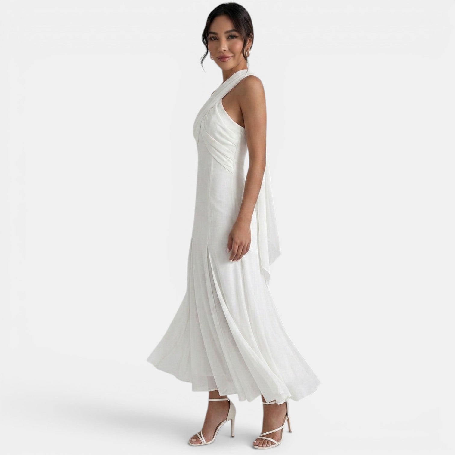 Robe longue femme en gaze coupe slim élégante – Image 4