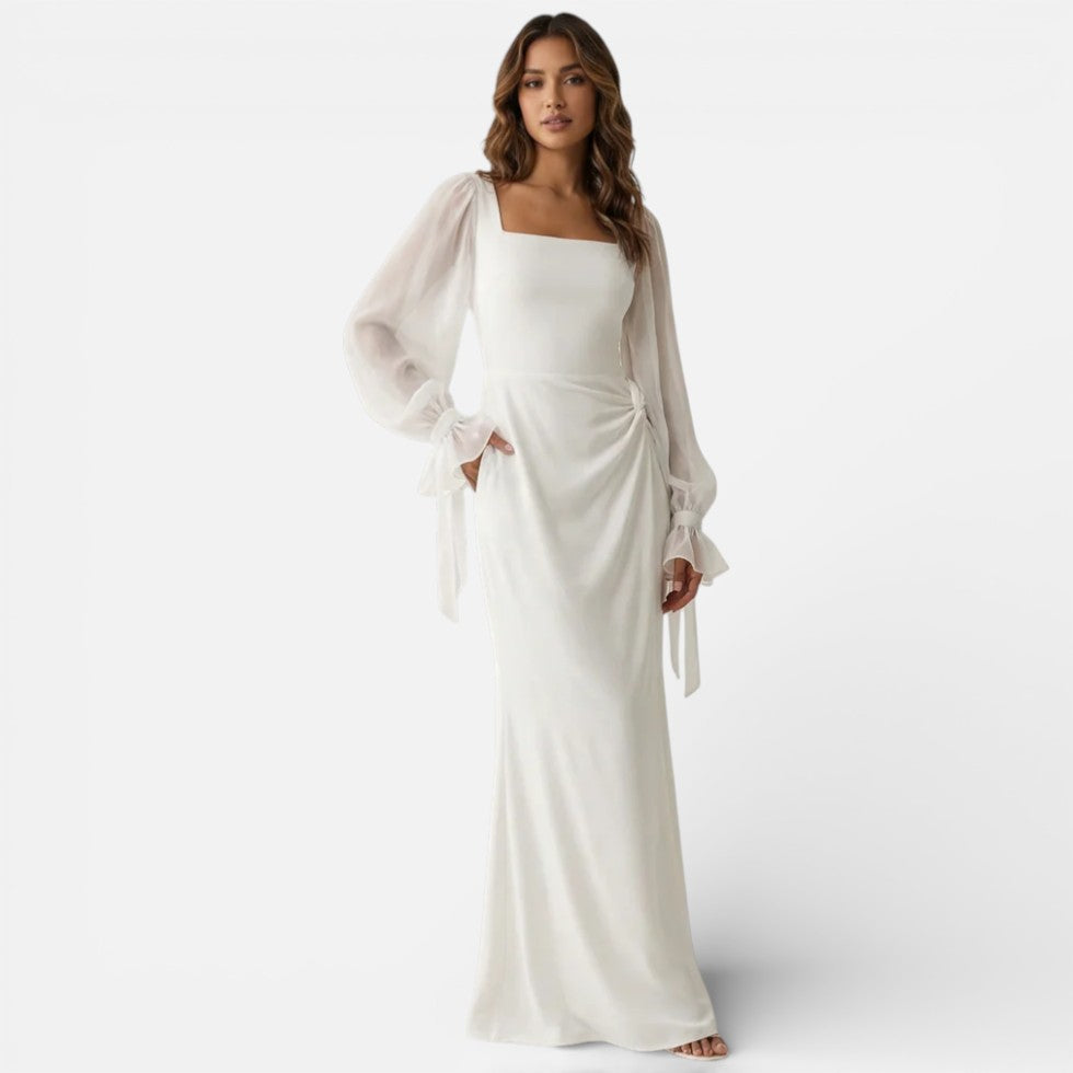 Robe femme encolure carrée silhouette ajustée – Image 2