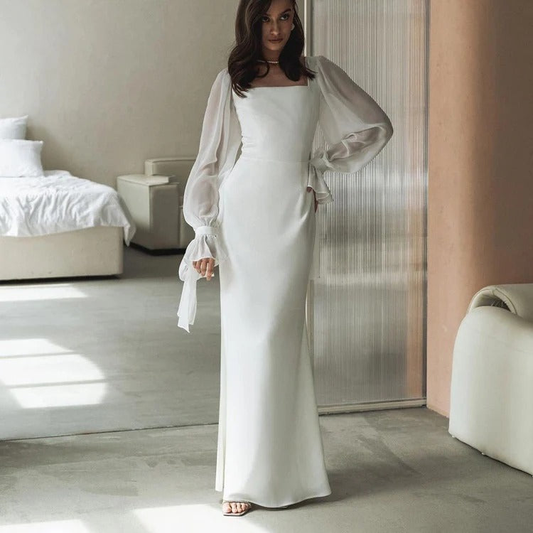 Robe femme encolure carrée silhouette ajustée – Image 5