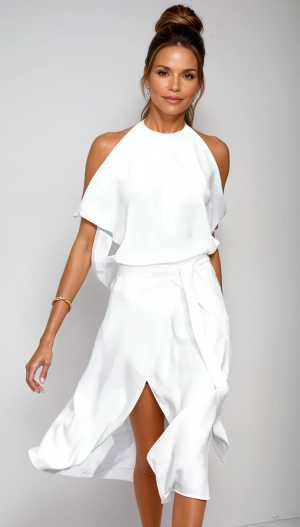 Robe midi femme fluide coupe confortable polyvalente