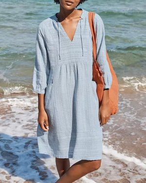 Robe femme coton respirant coupe fluide idéale été