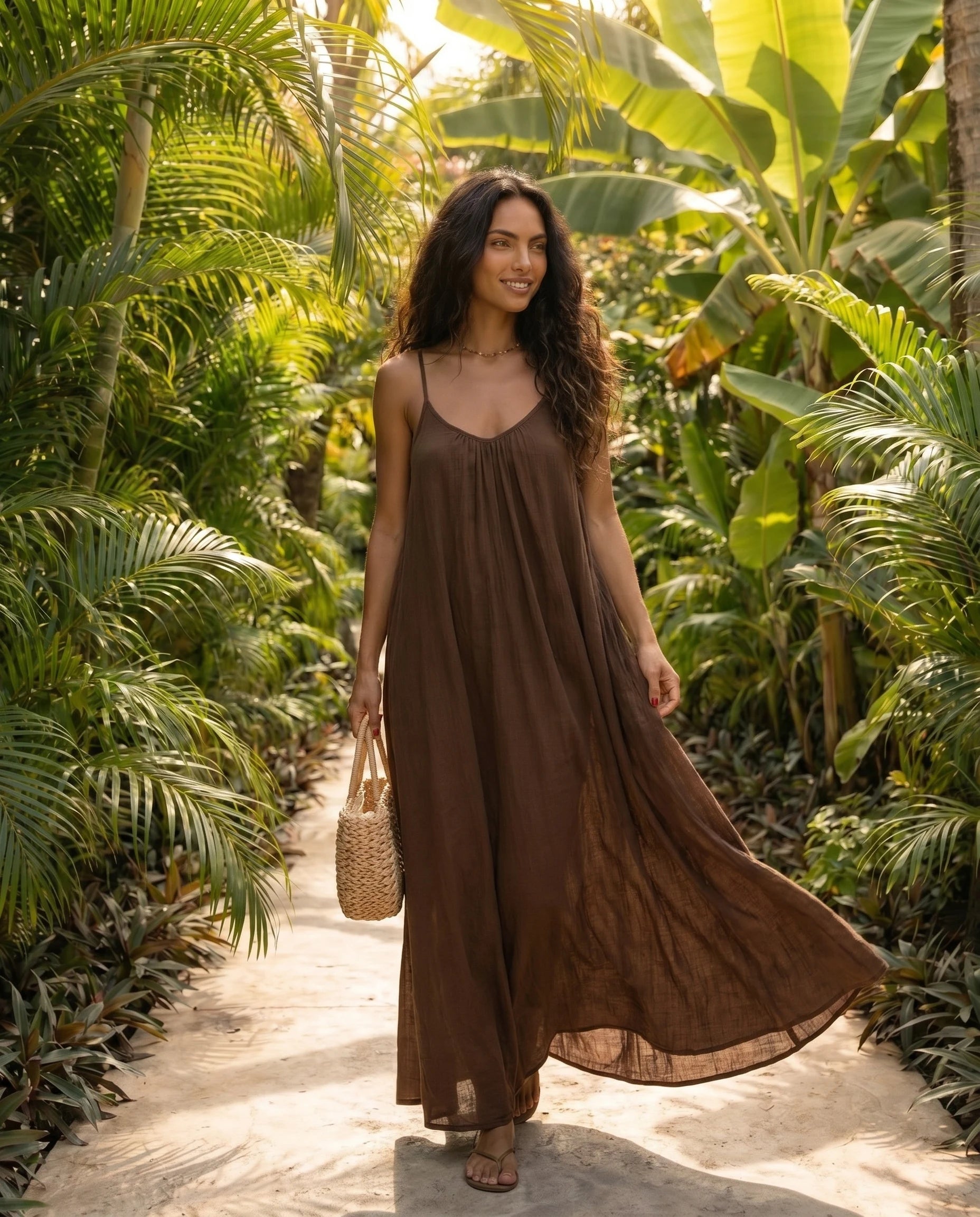 Robe femme dos nu lien à nouer doublée été – Image 12