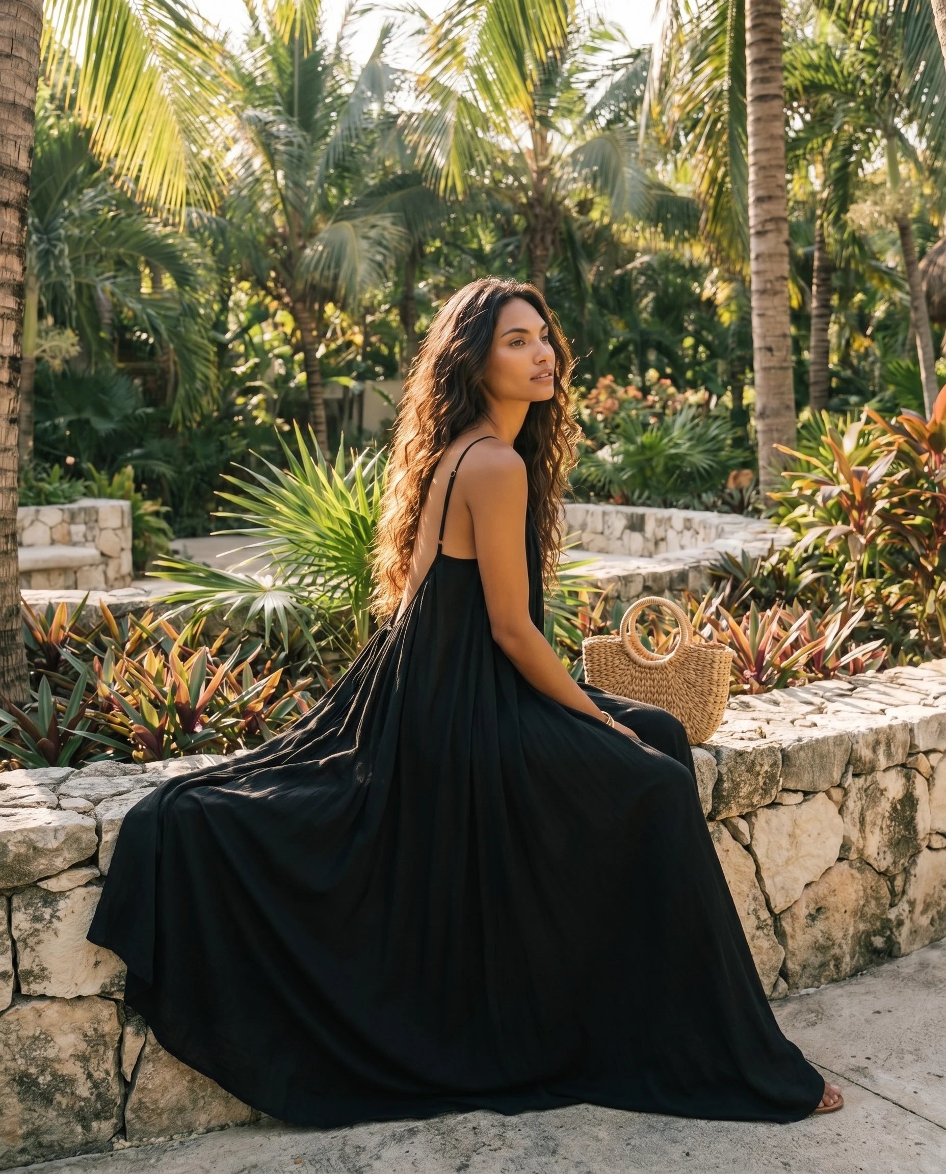 Robe femme dos nu lien à nouer doublée été – Image 8