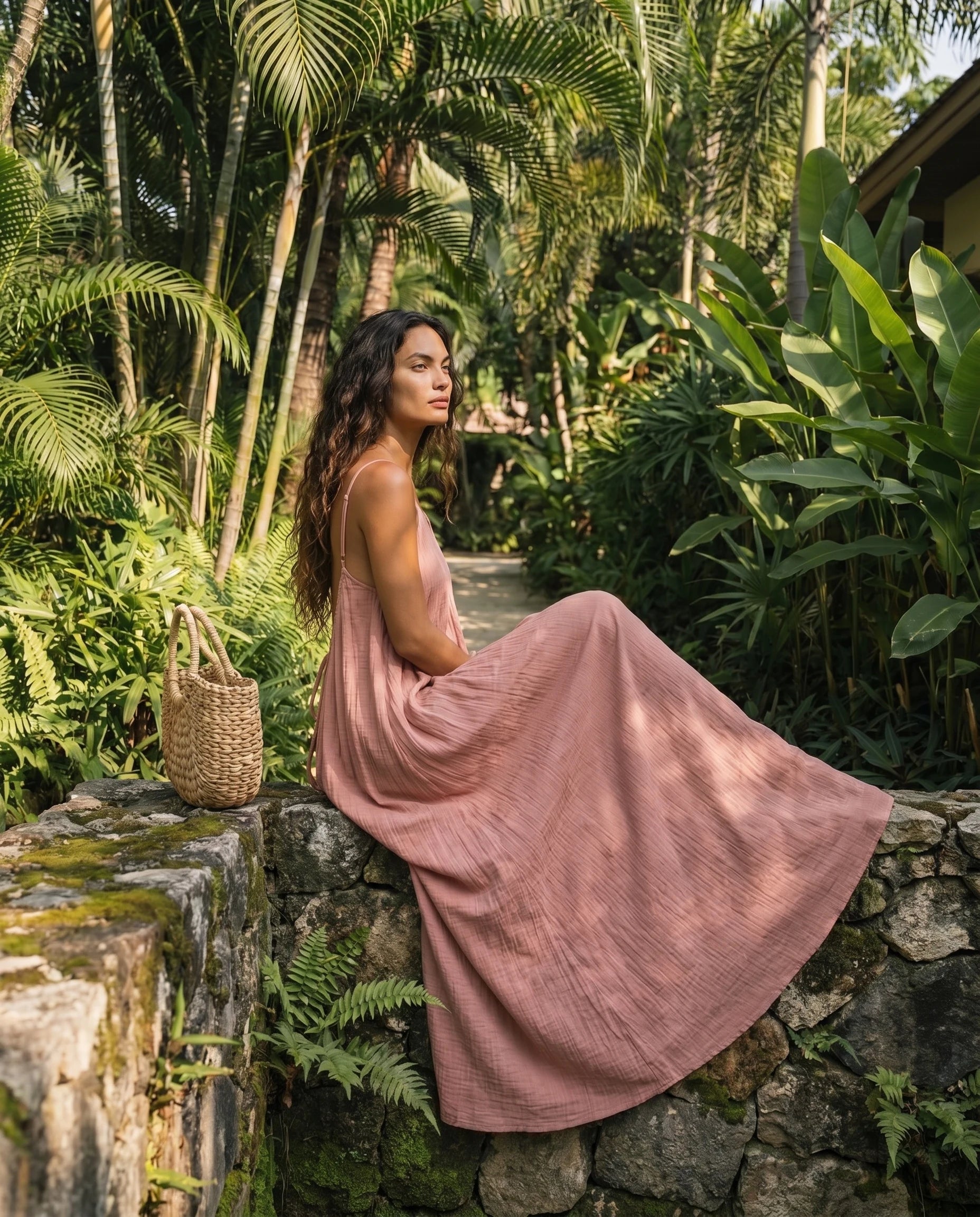 Robe femme dos nu lien à nouer doublée été – Image 17
