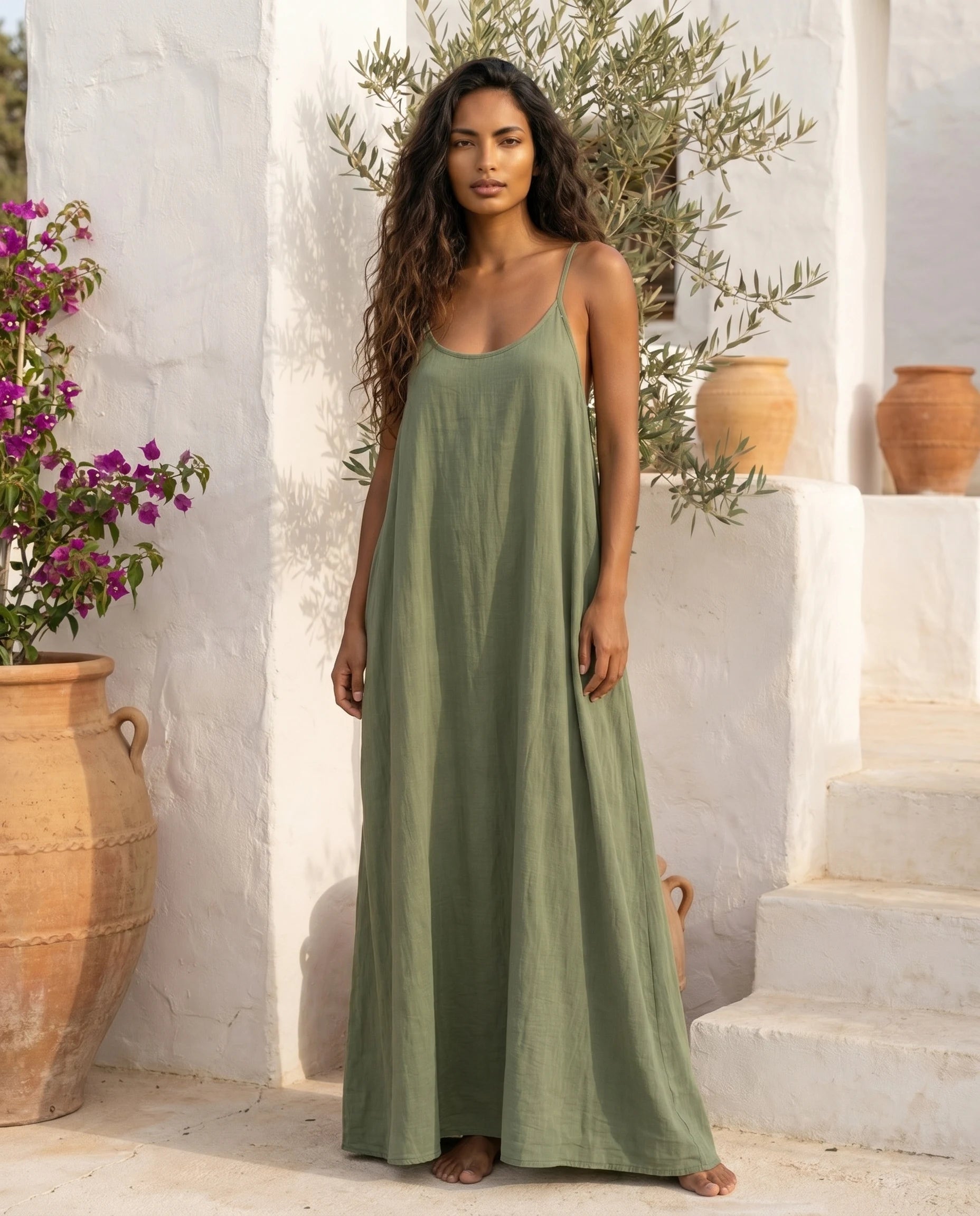 Robe femme dos nu lien à nouer doublée été – Image 18