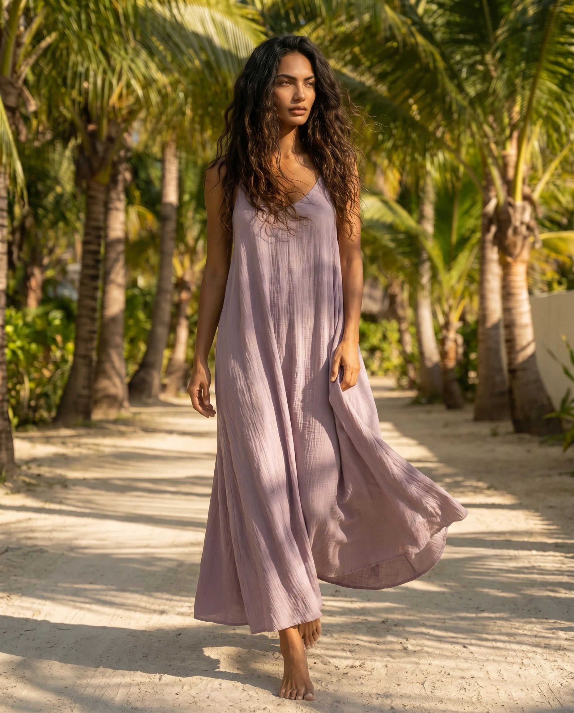 Robe femme dos nu lien à nouer doublée été – Image 23