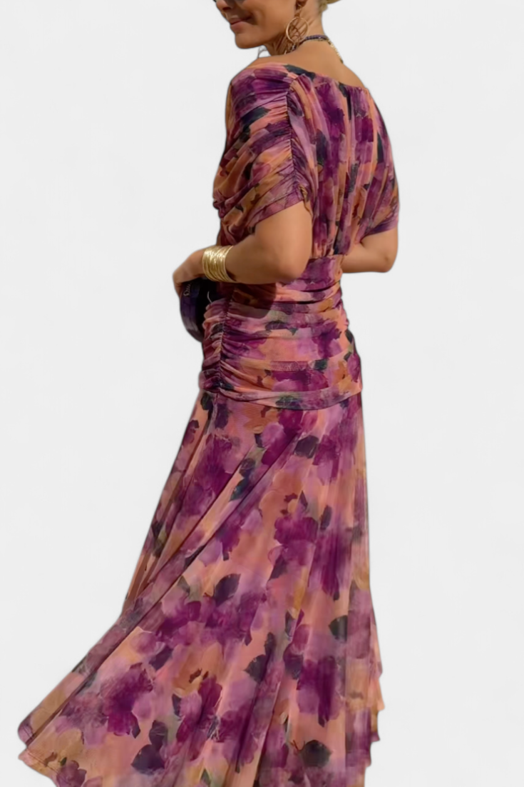 Robe femme soirée drapé fluide silhouette flatteuse – Image 12