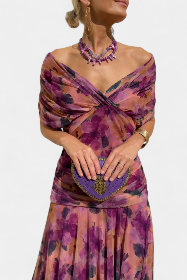 Robe femme soirée drapé fluide silhouette flatteuse – Image 11