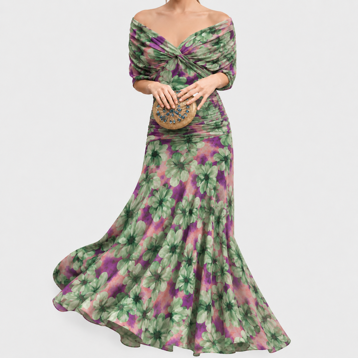 Robe femme soirée drapé fluide silhouette flatteuse – Image 5