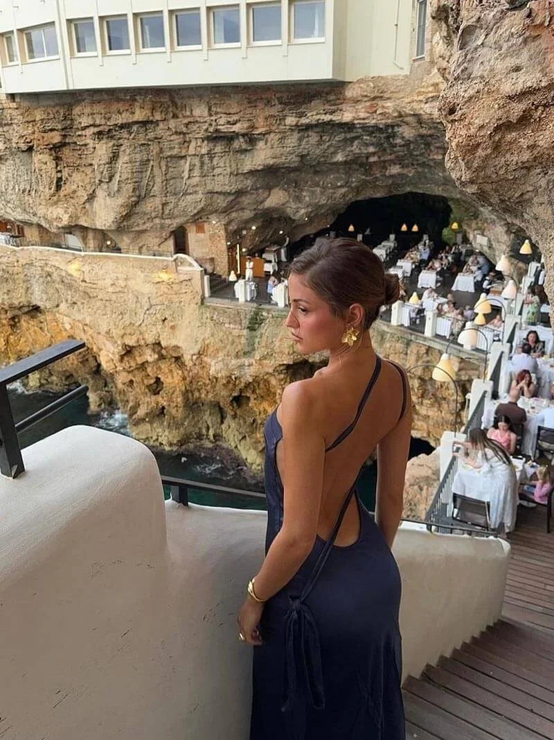 Robe femme satinée fluide élégante soirée – Image 8