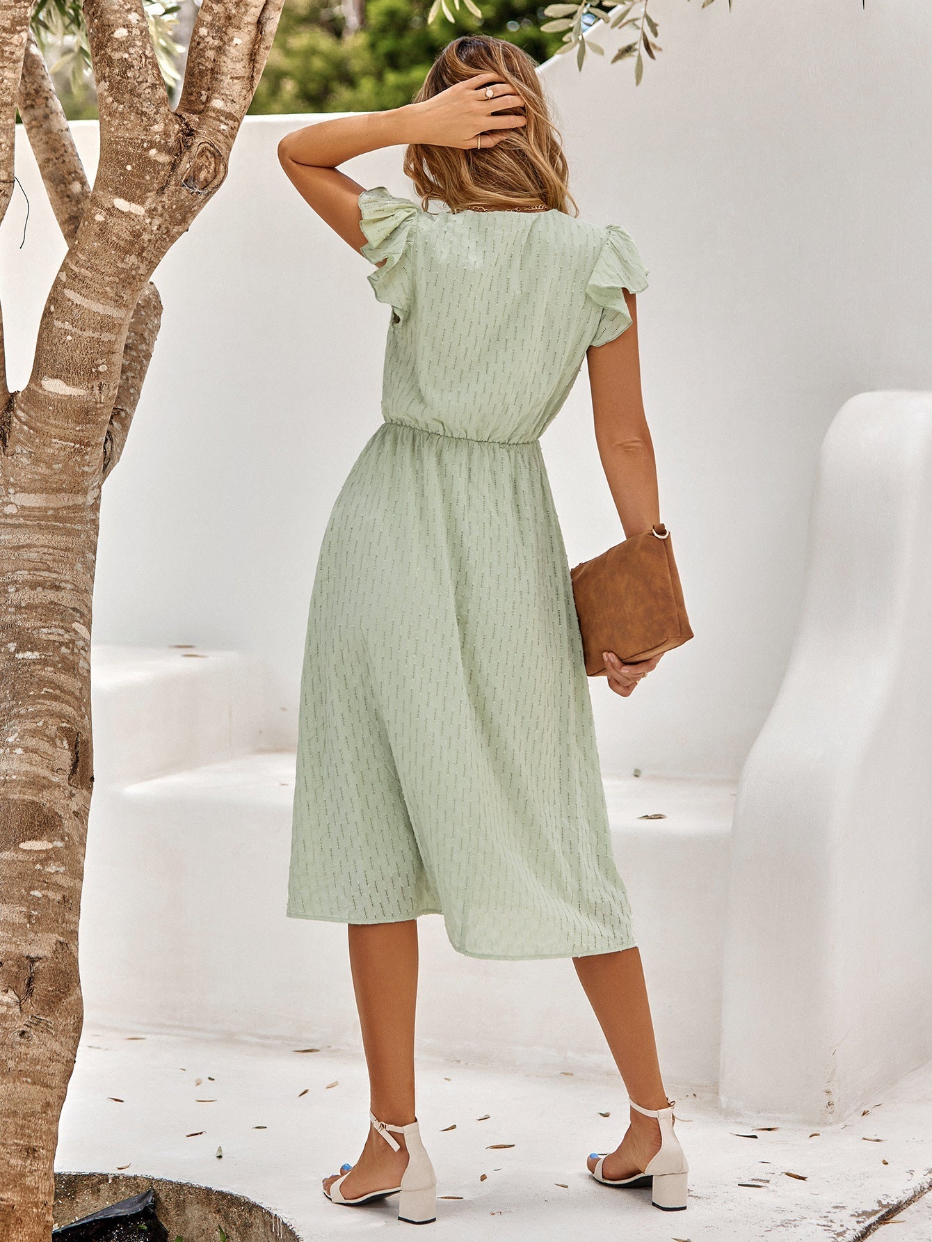Robe femme cintrée polyvalente boutons devant – Image 7