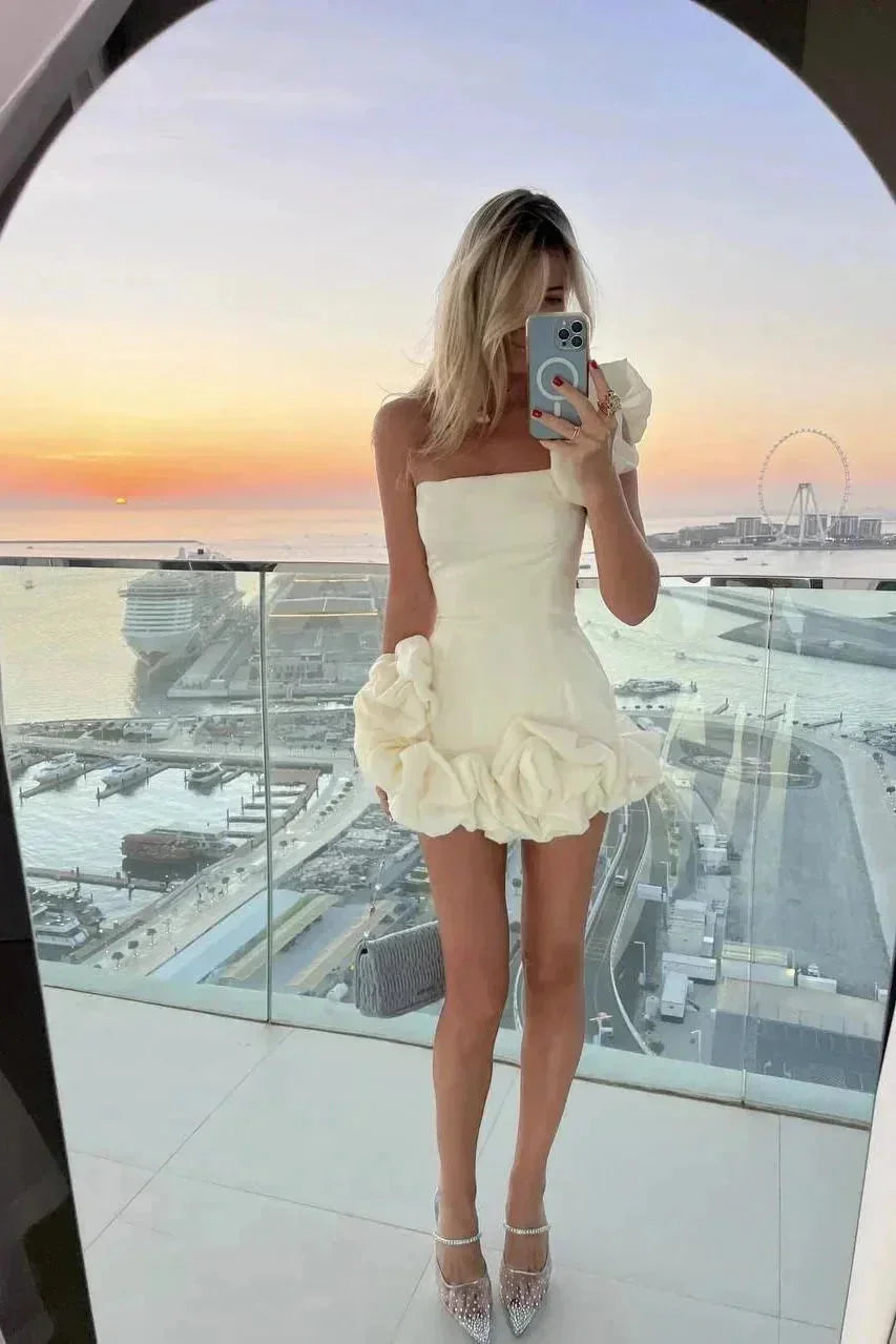 Robe femme bustier à volants tissu doux et coloris variés – Image 6